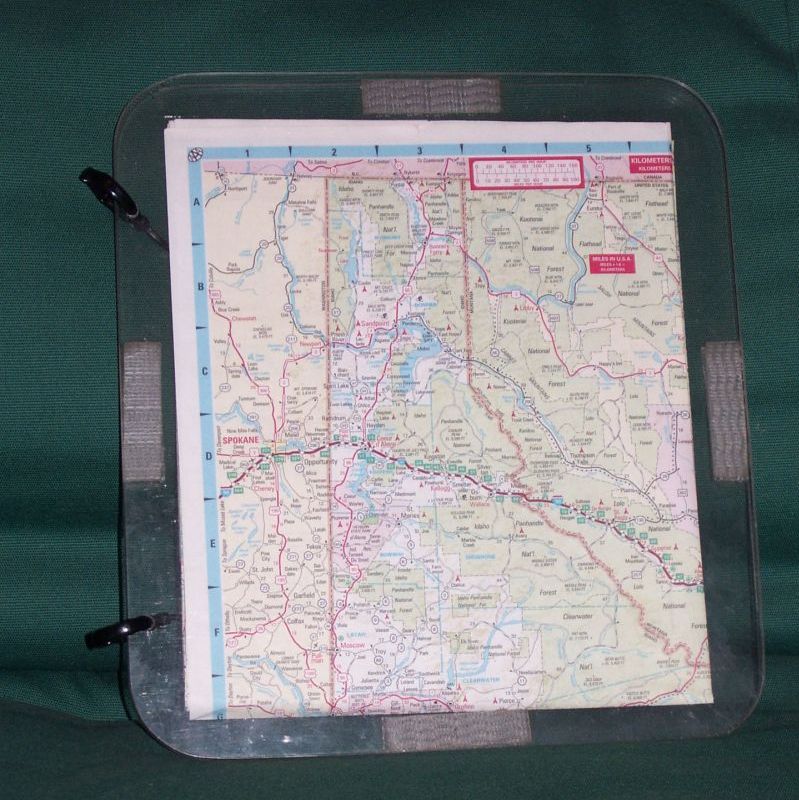 Map holder made from acrylic plastic